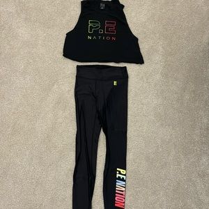 Lot X 2 - PE NATION Shuffle Cropped Tank & Leggings